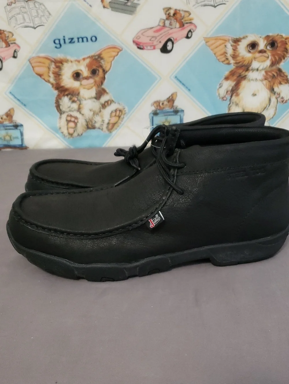 Justin Black Cappie Steel Toe Work Boots Size 10W
